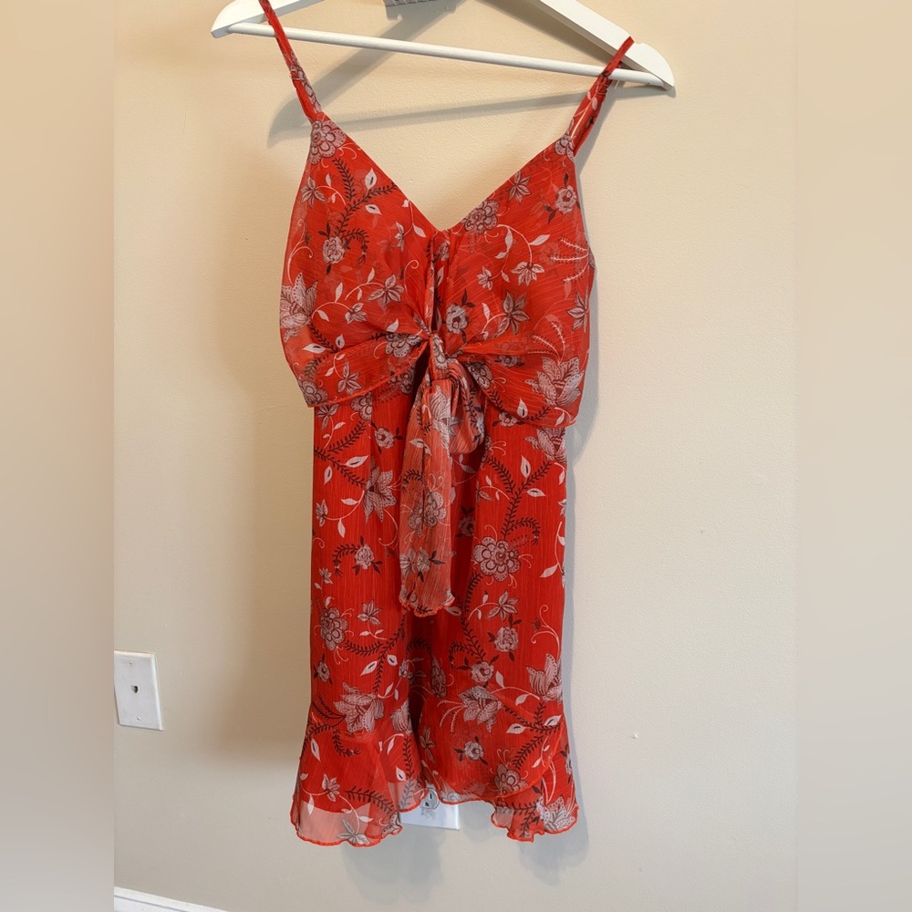 Floral Red Mini Dress